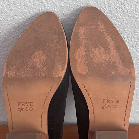 Frye & Co Rubie Western Southwestern Rodeo Slip On Black Suede Ankle Bootie 8M - Picture 11 of 15